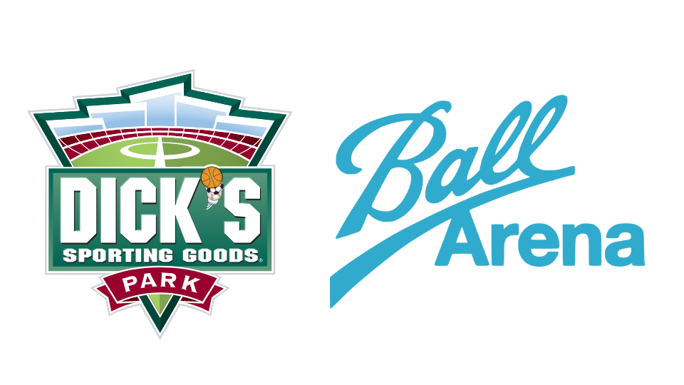 dick's sporting goods and ball arena logos