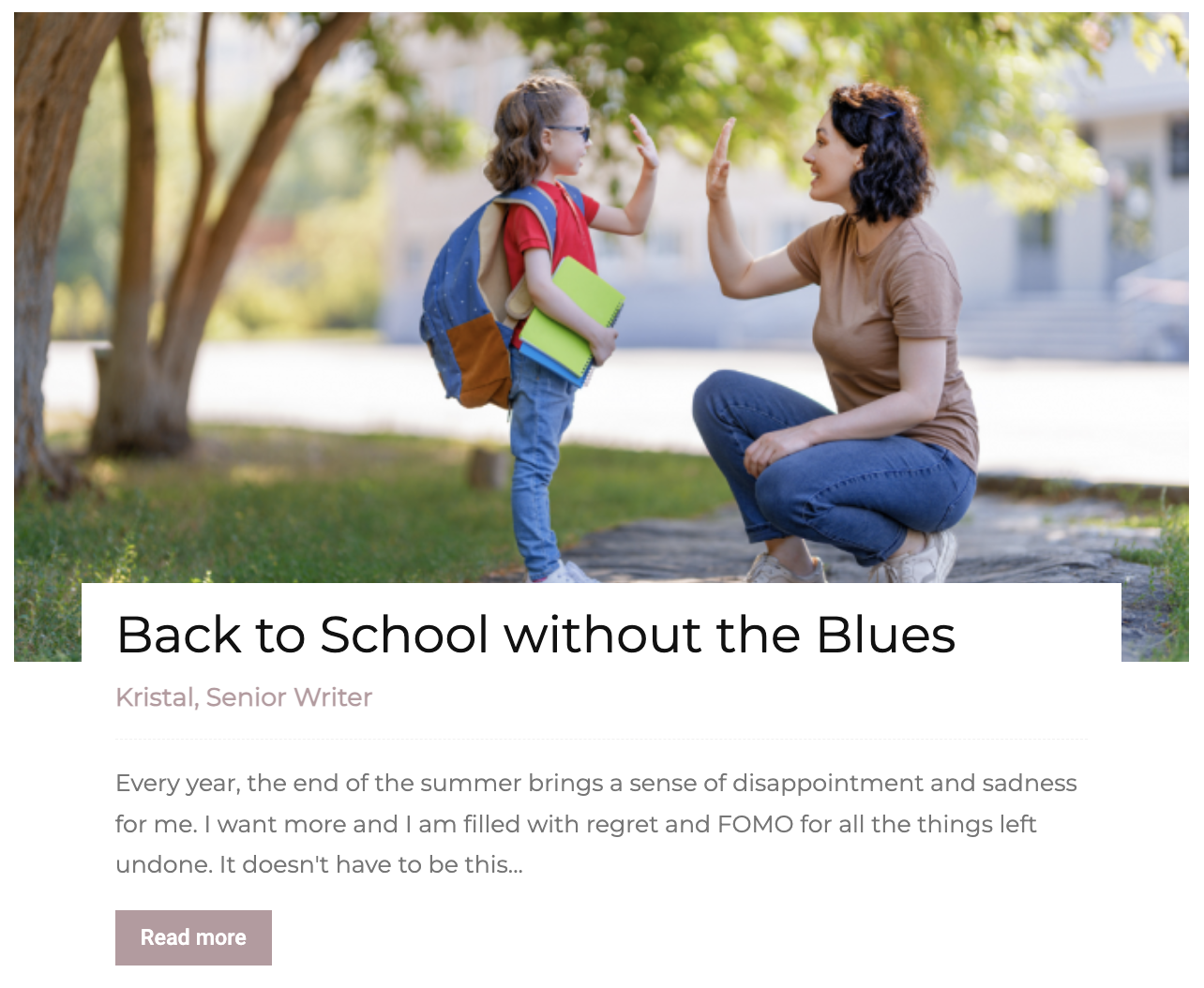 back to school without the blues article