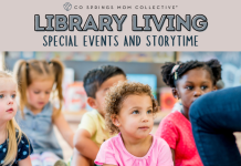 special events at the library featured image with toddlers enjoying storytime
